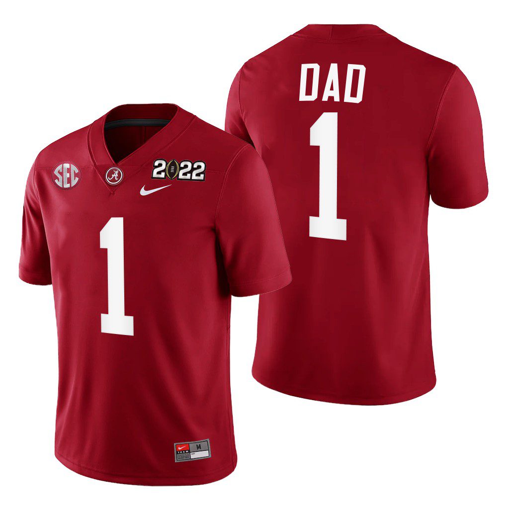 Men's Alabama Crimson Tide Other #1 Crimson Greatest Dad 2022 Fathers Day Gift NCAA College Football Jersey